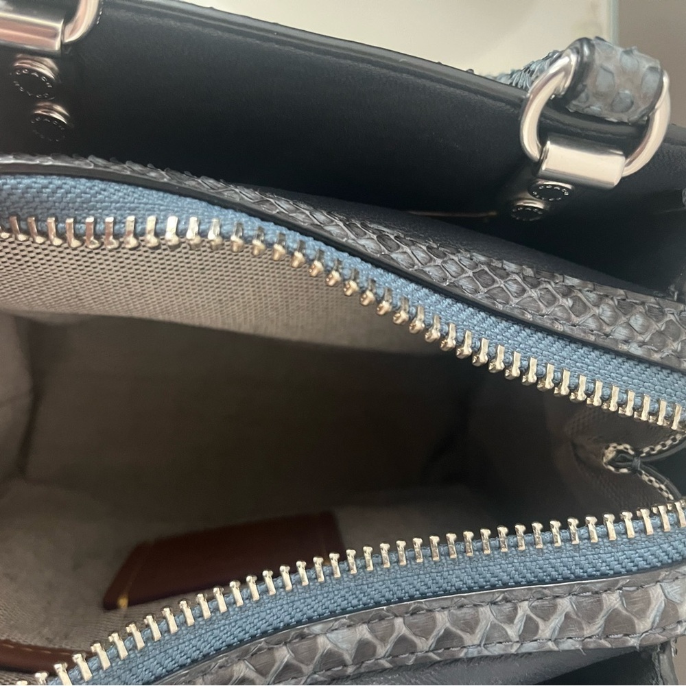 Coach Rogue 20 Navy Python Handbag - image 10
